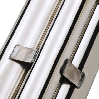 Quad 3″ polished tailpipes designed to fit the OEM rear valance