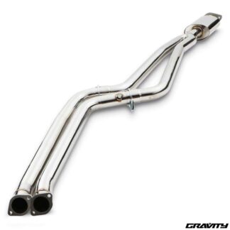 Gravity Exhaust centre sections are designed in house using the OEM mounting points to ensure smooth fitment every time. Using the highest quality T304 stainless steel for performance and durability.