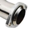 Flared ends to fit using the OEM donut gaskets and spring bolts