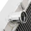 Twin channel aluminium core will achieve up to 30% greater cooling capacity than the standard item