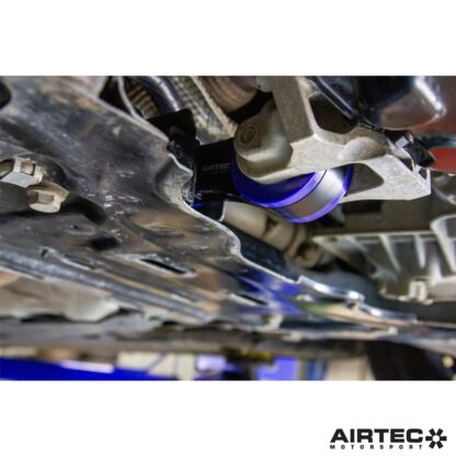 wheel hop is reduced and gear changes feel more instant as excessive slack is removed from the driveline.The mount uses the original bolts and comes complete with fitting instructions.It is ideally matched with our direct replacement upper engine mount for a comprehensive driveline upgrade: AIRTEC Motorsport Upper Engine Mount for Renault Megane MK4 RS280/300 - AIRTEC MotorsportPlease note: Uprating the torque mount to a stiffer bushing will increase noise and vibration within the cabin.Features:CNC machined from solid billet aluminiumHigh-quality anodised black finishEngraved AIRTEC Motorsport logoReduces engine movement and wheel hop on hard accelerationFaster gear changes and improved throttle responseDirect replacement for original cast aluminium and rubber insertUses original fixtures and fittings and comes with instructionsCan be fitted in 30 minutes with no special tools requiredRegistered Design Right number: Application pending&nbsp;AIRTEC Part No: ATMSREN9