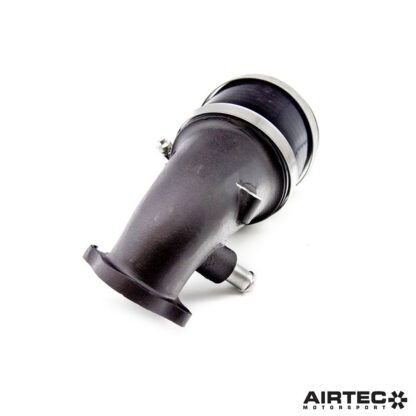an increase of over 50% compared to the original and an increase of 106% in cross-sectional area. This increased volume and improved design works to reduce restriction and improve flow to the turbo. The kit also comes with a 76mm silicone connector