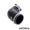 this 10mm larger silicone elbow and alloy connector offers increased flow.By reducing restriction within the induction system