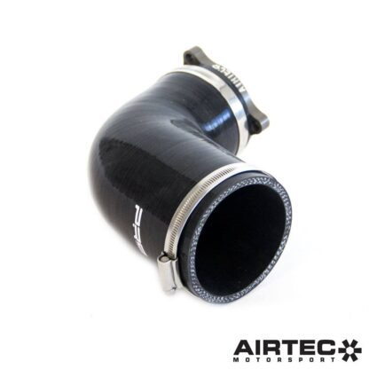 this 10mm larger silicone elbow and alloy connector offers increased flow.By reducing restriction within the induction system