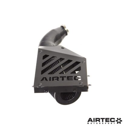 three-piece laser cut lid. This allows the air filter sufficient space whilst retaining the original front air feed. The kit also includes a unique larger intake pipe that measures 80mm in diameter before gently tapering down to the meet the original turbo elbow. The larger capacity pipe also features a reduced