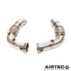 increased power and a more aggressive exhaust note.One of the only manufacturers that offer a cast elbow to retain diameter!Will fit the following models:F10 M5F06/F12/F13 M6Please note: De-cats are sold for motorsport and off road use only and will not pass a UK MOT test or police road side checks.Features:Made from stainless steelAIRTEC laser cut plaqueSmooth bends to ensure increased flowFits original and aftermarket exhaust systemsImproved performance further enhanced with remapAIRTEC Part No: ATEXHBMW2