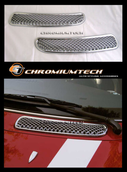 Chromiumtech 2001-2006 MK1 MINI Cooper/S/ONE R50 R52 R53 Chrome Bonnet Pollen Hood Air Vent Scoop Cover