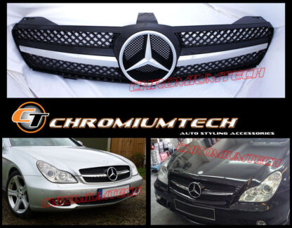 Chromiumtech 2004-2008 MERCEDES CLS Class W219 Black/Chrome or SILVER/Chrome GRILLE (SL LOOK)