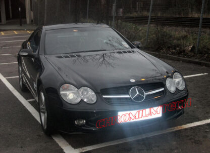 Chromiumtech 2002-2006 Pre-Facelift Mercedes R230 Silver/ Black CHROME Grille SL-Class - 1 Slat