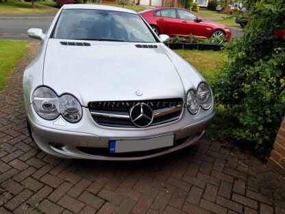 Chromiumtech 2002-2006 Pre-Facelift Mercedes R230 Silver/ Black CHROME Grille SL-Class - 1 Slat