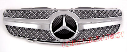 Chromiumtech 2002-2006 Pre-Facelift Mercedes R230 Silver/ Black CHROME Grille SL-Class - 1 Slat