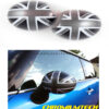 Chromiumtech Black & White Union Jack Mirror Cap Covers for MK2 MINI Cooper/ ONE/ Cooper S/ Convertible/Hatch/Countryman/Clubman/Coupe (for manual folding mirrors)
