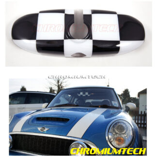 Chromiumtech 04+ MINI Interior Rear View Mirror Cover (Chequered) - for manual anti-dazzle mirror