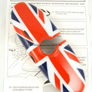 Chromiumtech 04+ MINI Interior Rear View Mirror Cover (Union Jack) - for manual anti-dazzle mirror