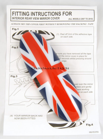 Chromiumtech 01-03 MINI Interior Rear View Mirror Cover (Union Jack) - for manual anti-dazzle mirror