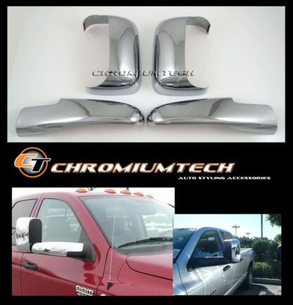 Chromiumtech 2007-2009 Dodge RAM 2500/3500/4500 Truck Chrome Door Mirror Covers for Towing Mirror