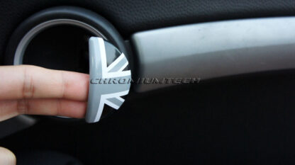 Chromiumtech 2010+ MINI Countryman (R60) Interior Door Handle Covers Union Jack Pattern - aluminum