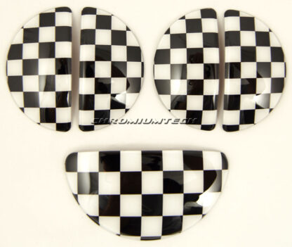 Chromiumtech 2010+ MINI Countryman (R60) Interior Door Handle Covers (incl. footlocker) - (union jack / black jack / chequered) - plastic