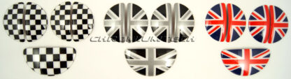 Chromiumtech 2010+ MINI Countryman (R60) Interior Door Handle Covers (incl. footlocker) - (union jack / black jack / chequered) - plastic