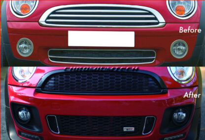 Chromiumtech 2007-2013 MK2 MINI BLACK Replacement Front Grille with Black HoneyComb mesh
