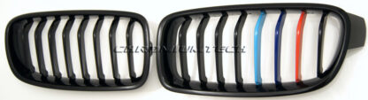 Chromiumtech 2012+ BMW 3-Series Front Grille (F30/F31) - Tri-Color Glossy Black - M Style