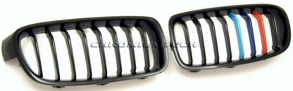 Chromiumtech 2012+ BMW 3-Series Front Grille (F30/F31) - Tri-Color Glossy Black - M Style