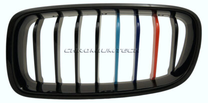 Chromiumtech 2012+ BMW 3-Series Front Grille (F30/F31) - Tri-Color Glossy Black - M Style