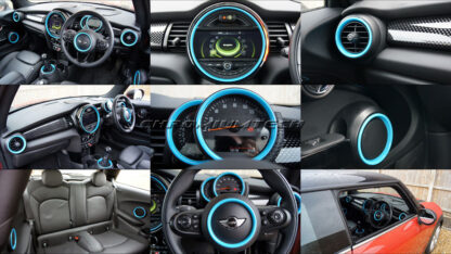 Chromiumtech MINI Dashboard Ring Set (F55/F56) - Choice of Colours & Styles - for models WITHOUT Navigation System XL optio