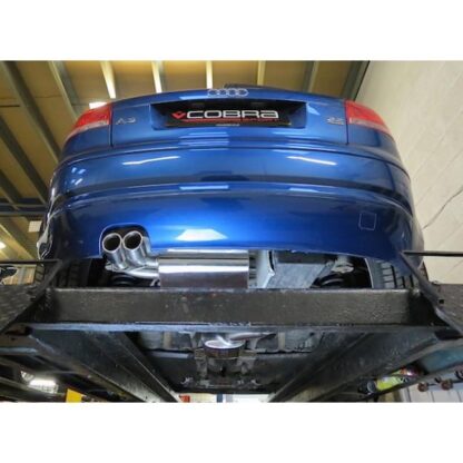 These Audi A3 3.2 V6 performance exhausts are made in 3"/76.2mm pipework and fit from the catalytic converter section ba