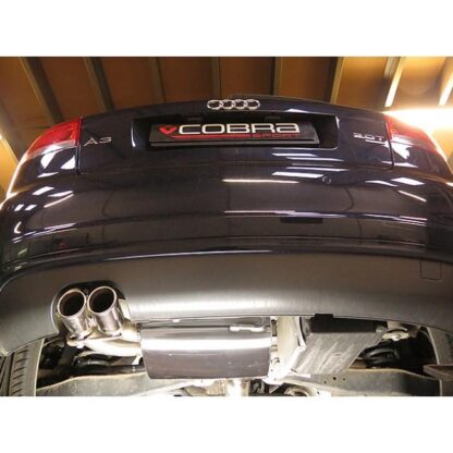 These Audi A3 2.0 TFSI Quattro performance exhausts are made in 3"/76.2mm pipework and fit from the Turbo backwards (Tur