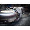 Note: This front downpipe fits to the standard exhaust only