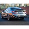 This exhaust removes the factory exhaust outlets and replaces them with a choice of quad exit exhaust tailpipes