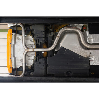 This product is designed without a rear box and will be loud. Requires mandatory ECU reflash.
