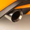 This product is designed without a rear box and will be loud. Requires mandatory ECU reflash.