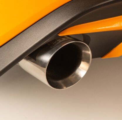 This product is designed without a rear box and will be loud. Requires mandatory ECU reflash.