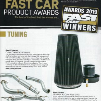 Winner of the Fast Car Magazine 'Exhaust of the Year" Award 2019. Note- This product is designed without a rear box and will be extremely loud.