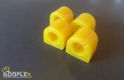 Subaru Impreza GC 1992-2000 Front & Rear Anti Roll Bar Bushing Kit Fits all 92-00 GC Impreza's WRX & Turbo 2000 AWD Set of 4 Complete Bushings for the Front & Rear Anti Roll Bars Fits 19mm Front & 20mm Rear Anti Roll Bars Whats Included ; GodFlex Performance Series Bushing Kit Set of 4 Front & Rear Anti Roll Bar Bushings 1x Sachet of Bushing Grease GodFlex Performance Series Polyurethane Bushing kits are a shore a hardness of 85