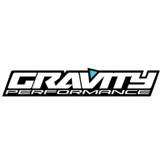 Gravity Gravity Performance Outline Logo Decal ? 12? White On Black + Blue Triangle