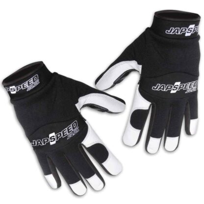 the gloves include finger grips and a velcro strap to ensure a snug fit.
