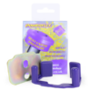 this Purple 80A Durometer insert simply fits into the voiding within the mount and is secured in place with an included steel plate. Reduced powertrain movement will result in sharper throttle response and reduced wheel-hop