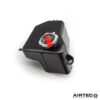 the AIRTEC Motorsport header tank is made from lightweight aluminium and comes in a high quality powder coated black finish. It also features a sight glass to view the coolant level and comes with an uprated quick release
