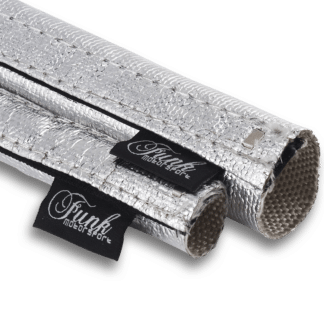 The Funk Motorsport Silver Velcro Heat Sleeving allows both protection of vital lines and signal cables whilst at the same time keeping the engine bay or cabin tidy. This type of heat Insulation sleeve will improve reliability in the entire engine bay of your car.