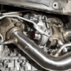 the turbos sit very close to power steering components