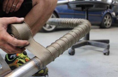 Funk Motorsport Lava Rock Titanium Exhaust wrap is made using a ceramic wrap enthused with Lava rock. This Heat wrap is a vital component of heat management has great benefits for all engine applications. Whether you drive a modified car