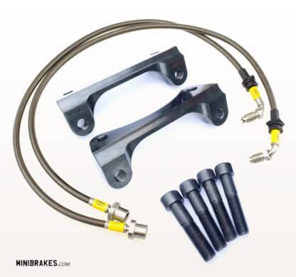 available! Adapter brackets to fit Porsche 986 Brembo calipers to a Mini R50 / R52 / R53 / R56