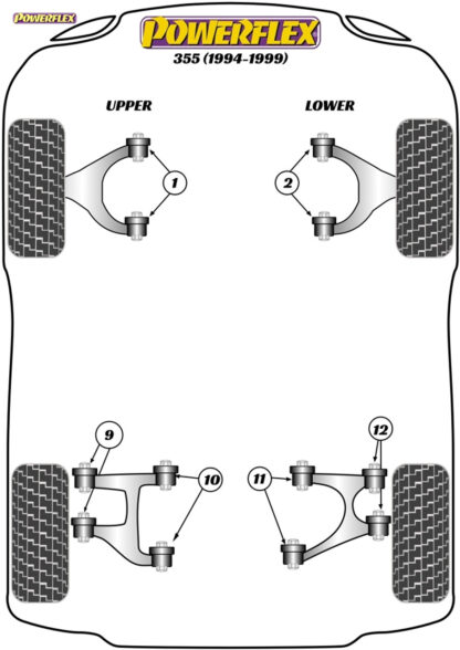 Powerflex Rear Upper Wishbone Outer Bush - Testarossa