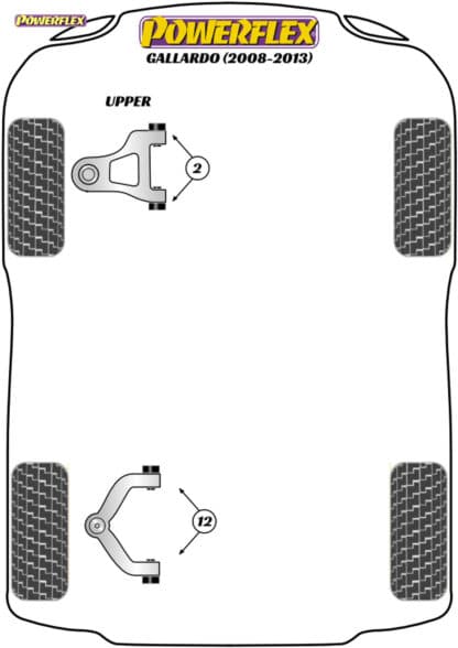 Powerflex Rear Upper Wishbone Bushes - R8 - PF3-1401