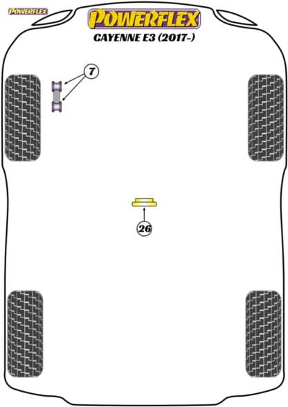 Powerflex Jack Pad Adaptor - Cayenne E3 9Y (2018 on) - PF3-1664