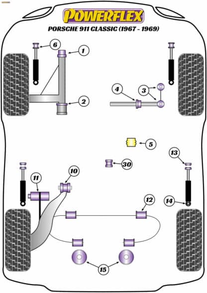 Powerflex Bolt-On Jack Pad Adaptor Kit - 912 (1967-1969) - PF57-561K