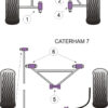 Powerflex DeDion "A" Frame Centre Bushes - 7 Metric Chassis with DeDion & Watts Linkage (2006 on) - PF8-907